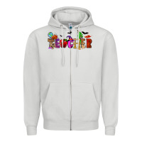 Dove Grey Halloween Teacher Zipper Hoodie - RanaPortraitStore