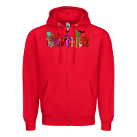 Red Halloween Teacher Zipper Hoodie - RanaPortraitStore