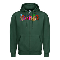 Sports Green Halloween Teacher Zipper Hoodie - RanaPortraitStore