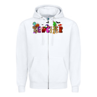 White Halloween Teacher Zipper Hoodie - RanaPortraitStore