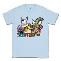 Dusty Blue Happy Easter Classic Tee - CowhideDigitalArt