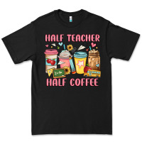 Black half teacher half coffee Premium Tee - JahusDesignShop