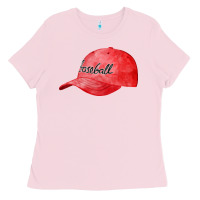 Bubblegum Pink blue baseball cap fa element Ladies Tee - FaDigitalArtStudio