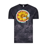 Cloud Black bee and sunflower Vintage Tee - MaliasSmallBusiness