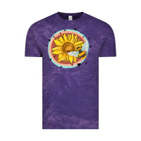 Cloud Purple bee and sunflower Vintage Tee - MaliasSmallBusiness