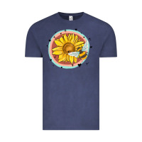 Vintage Denim bee and sunflower Vintage Tee - MaliasSmallBusiness