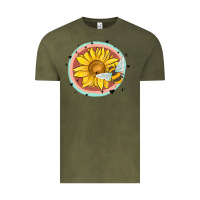 Vintage Olive bee and sunflower Vintage Tee - MaliasSmallBusiness