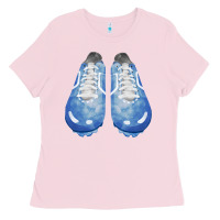 Bubblegum Pink blue cleats fa element Ladies Tee - FaDigitalArtStudio