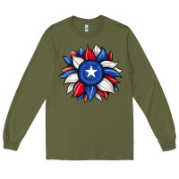 Army Green sunflower texas flag 2 Long Sleeve Tee - JahusDesignShop