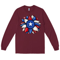 Burgundy sunflower texas flag 2 Long Sleeve Tee - JahusDesignShop