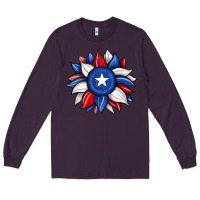 Plum sunflower texas flag 2 Long Sleeve Tee - JahusDesignShop