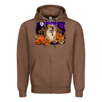 Chestnut Halloween english bulldog Zipper Hoodie - RanaPortraitStore