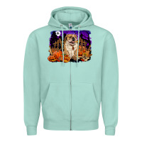 Seafoam Halloween english bulldog Zipper Hoodie - RanaPortraitStore