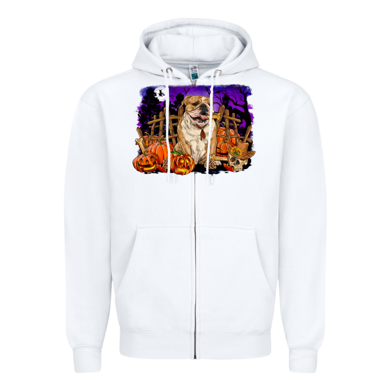 Halloween English Bulldog Zipper Hoodie by RanaPortraitStore | Teevron