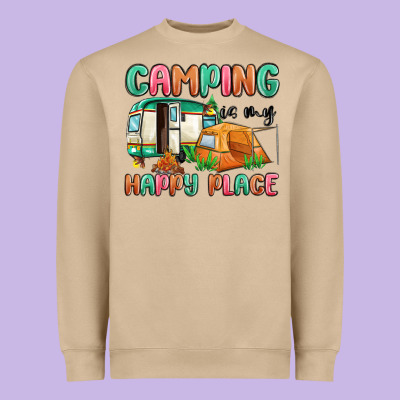 Camping Is My Happy Place Heavyweight Sweatshirt Designed By Maliassmallbusiness