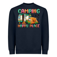 Navy camping is my happy place Heavyweight Sweatshirt - MaliasSmallBusiness