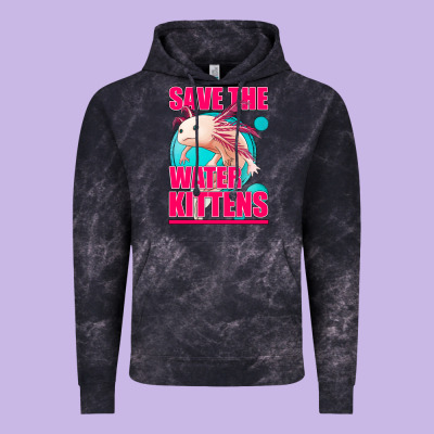 Save The Water Kittens Axolotl Vintage Hoodie Designed By Jasminsmagicworld