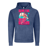 Vintage Denim save the water kittens axolotl Vintage Hoodie - Jasminsmagicworld