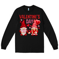 Black valentines day with gnomies Long Sleeve Tee - NancyCooperArtShop