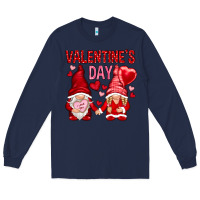 Navy valentines day with gnomies Long Sleeve Tee - NancyCooperArtShop