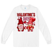 White valentines day with gnomies Long Sleeve Tee - NancyCooperArtShop