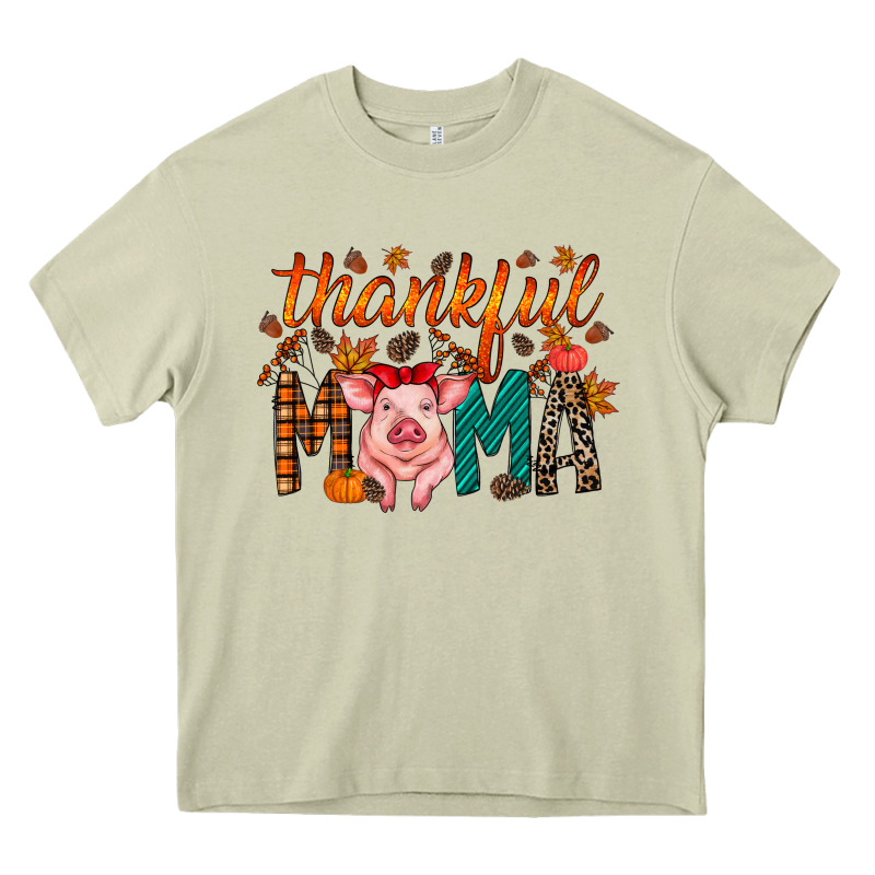 Thankful Mama Pig Heavy Core Tee by RacoonDesign | Teevron