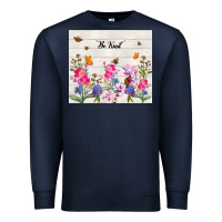 Navy be kind wildflower Premium Sweatshirt - TumblerDesignByShophia