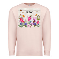 Pale Pink be kind wildflower Premium Sweatshirt - TumblerDesignByShophia