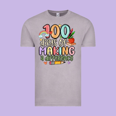 100 Days Of Making A Difference Vintage Tee Designed By Maliassmallbusiness