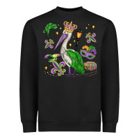 Black mardi gras pelican Heavyweight Sweatshirt - MaliasSmallBusiness