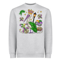 Heather Grey mardi gras pelican Heavyweight Sweatshirt - MaliasSmallBusiness