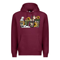 Burgundy Cowhide coffee cups Premium Hoodie - HowdyJamesFarm