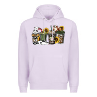 Lilac Cowhide coffee cups Premium Hoodie - HowdyJamesFarm