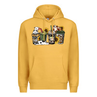 Mustard Cowhide coffee cups Premium Hoodie - HowdyJamesFarm