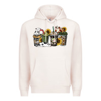 Pale Pink Cowhide coffee cups Premium Hoodie - HowdyJamesFarm