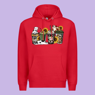 Cowhide Coffee Cups Premium Hoodie Designed By Howdyjamesfarm