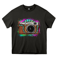 Asphalt tie dye gemstone vintage camera Heavy Core Tee - FaDigitalArtStudio