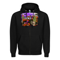 Black Halloween tractor Zipper Hoodie - RanaPortraitStore