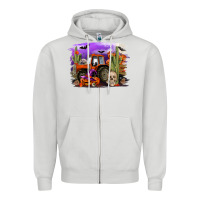 Halloween Tractor Zipper Hoodie | Teevron
