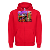 Red Halloween tractor Zipper Hoodie - RanaPortraitStore