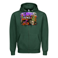 Sports Green Halloween tractor Zipper Hoodie - RanaPortraitStore