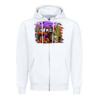 White Halloween tractor Zipper Hoodie - RanaPortraitStore