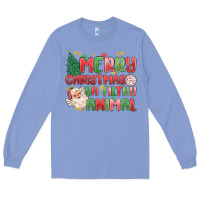 Colony Blue merry christmas ya filthy animal Long Sleeve Tee - MaliasSmallBusiness