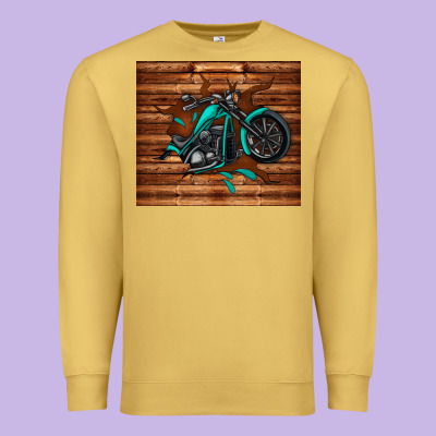 Woodgrain Motorcycle Premium Sweatshirt Designed By Tumblerdesignbyshophia