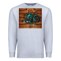 Heather Grey woodgrain motorcycle Premium Sweatshirt - TumblerDesignByShophia