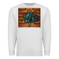 Oatmeal Heather woodgrain motorcycle Premium Sweatshirt - TumblerDesignByShophia