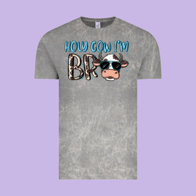 Holy Cow I'm Bro Vintage Tee Designed By Maliassmallbusiness