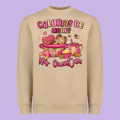 Calorias De Amor No Cuentan Mexican Valentines Day Heavyweight Sweatshirt Designed By Maliassmallbusiness