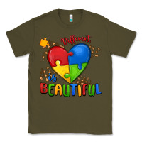 Army Green different is beautiful autism Classic Tee - MaliasSmallBusiness
