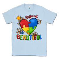 Dusty Blue different is beautiful autism Classic Tee - MaliasSmallBusiness